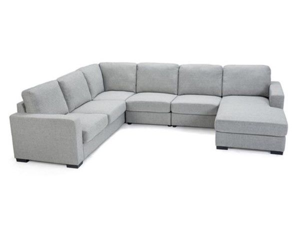 Bronte 6 Seater with Chaise - Stone